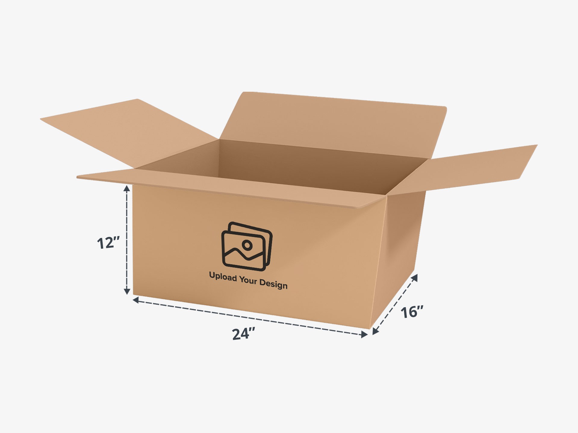Design & Print Corrugated Boxes Online 24 x 16 x 12 Inch Shipping