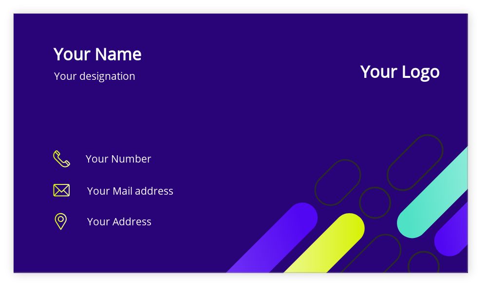 Rectangle Business Card Template Landscape 