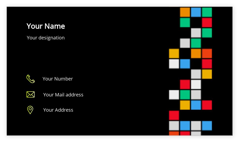 Rectangle Business Card Template Landscape 