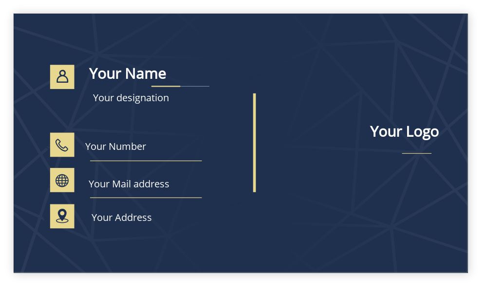 Rectangle Business Card Template Landscape 