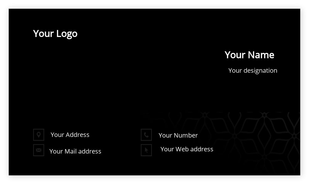 Rectangle Business Card Template Landscape 