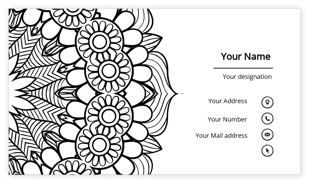 Rectangle Business Card Template Landscape 