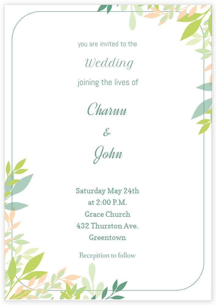 A5 Standard Invitation