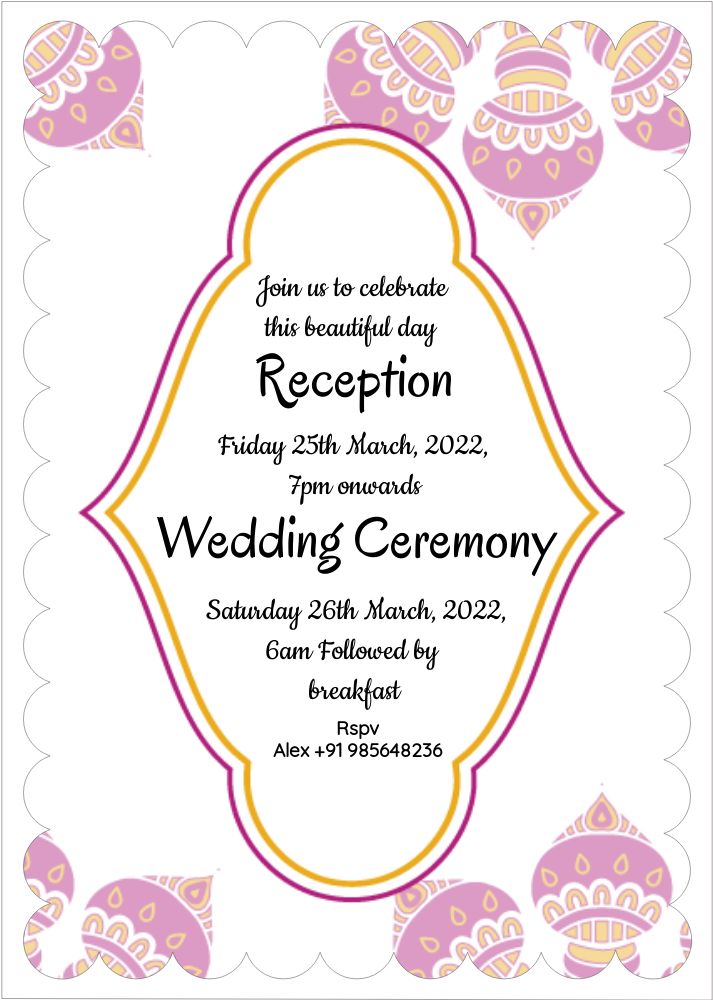 Scallop Shape Invitation