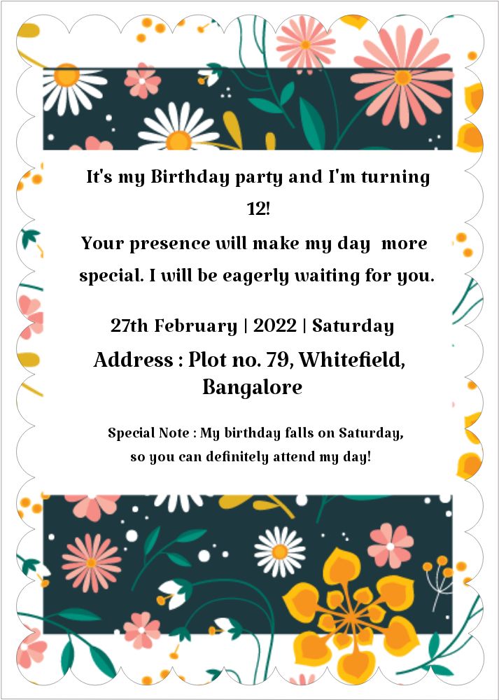 Scallop Shape Invitation