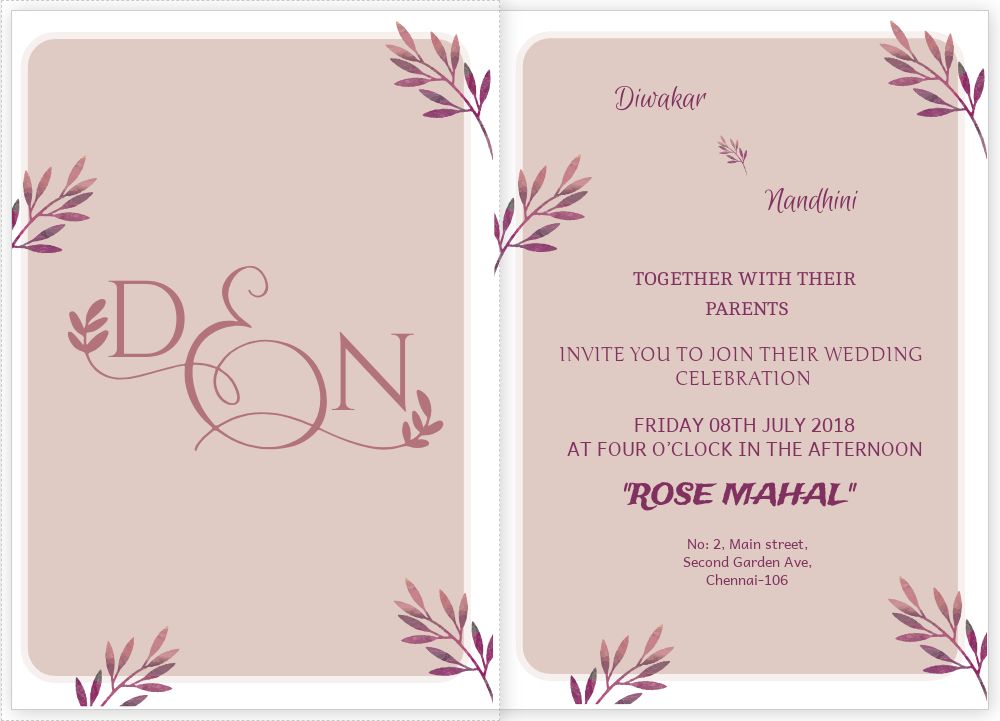 A5 Folded Invitations Template