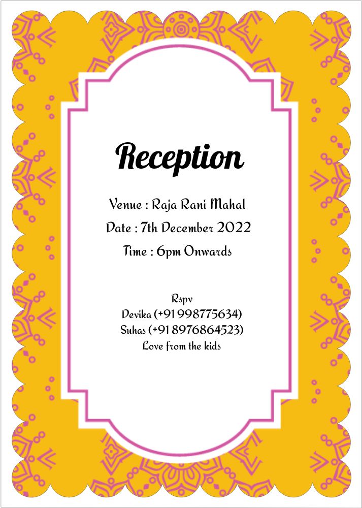 Scallop Shape Invitation