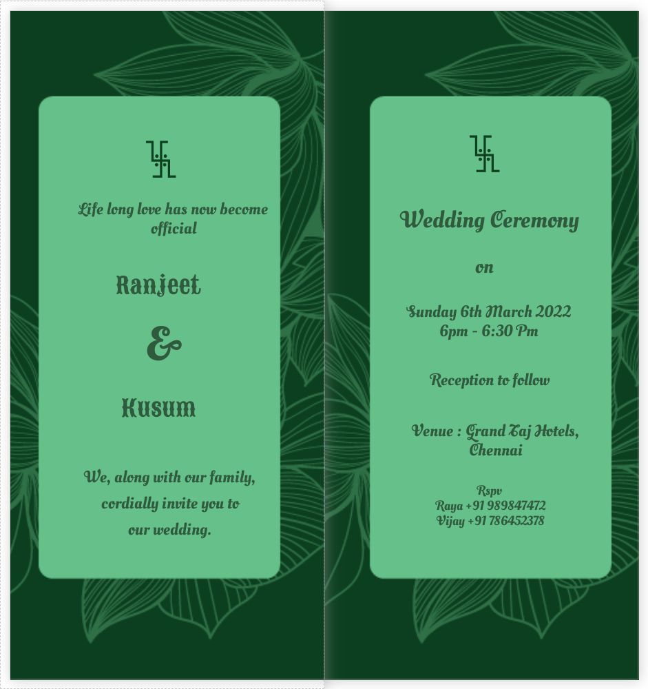 DL Folded Invitations Template