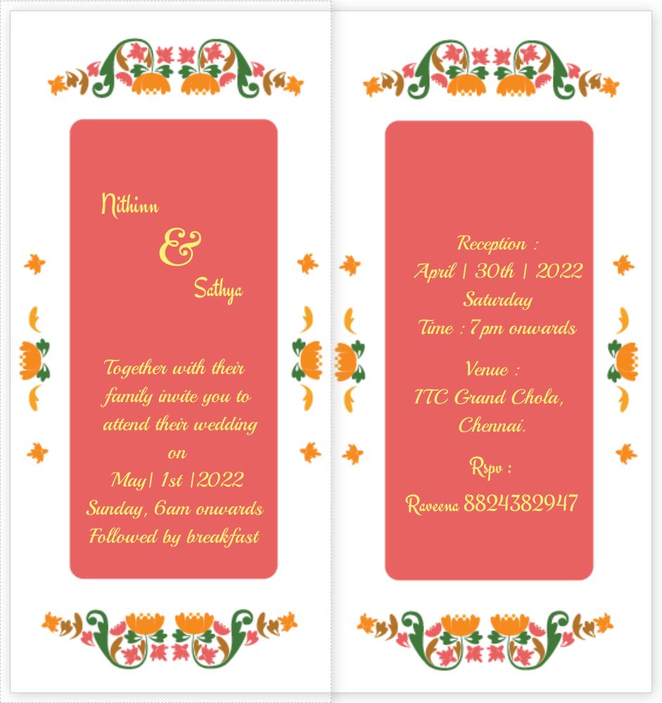DL Folded Invitations Template