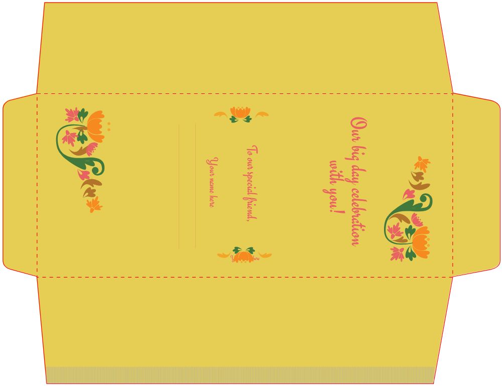DL Folded Invitations Template