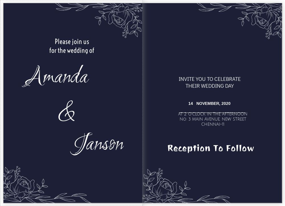 A5 Folded Invitations Template