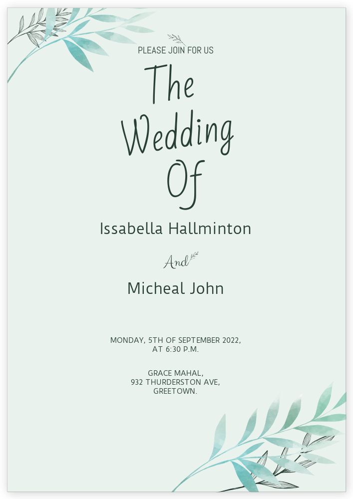 A5 Standard Invitation
