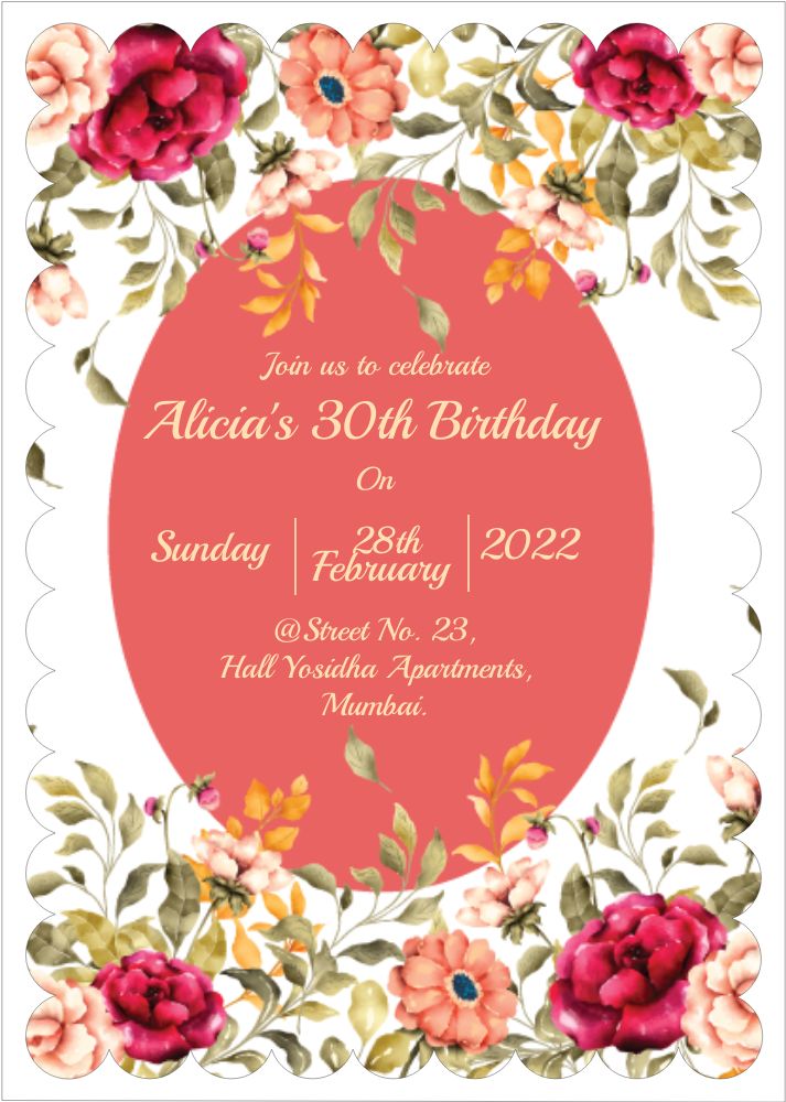 Scallop Shape Invitation