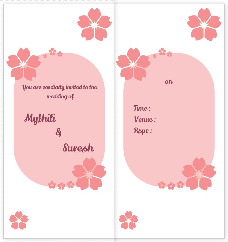 DL Folded Invitations Template