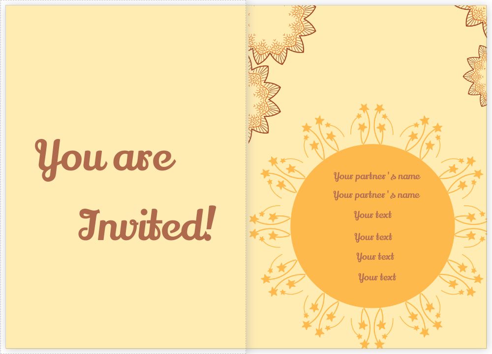 A5 Folded Invitations Template