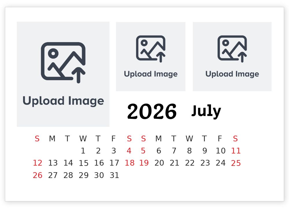A5 Desktop Calendar Landscape Template