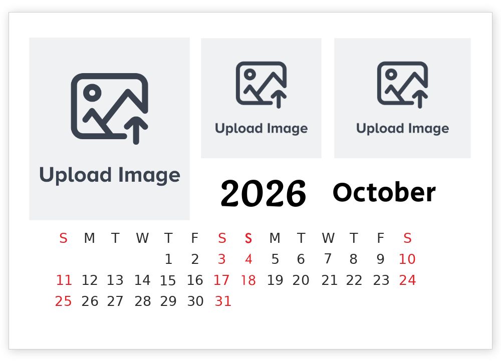 A5 Desktop Calendar Landscape Template