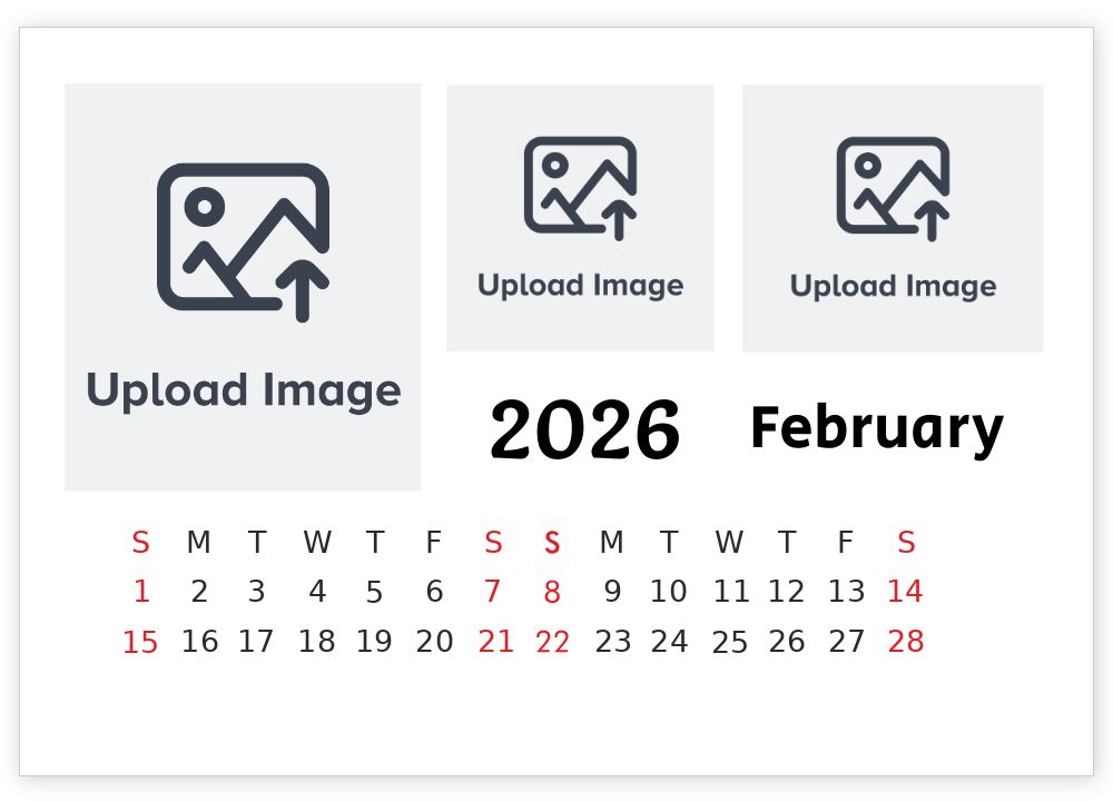 A5 Desktop Calendar Landscape Template