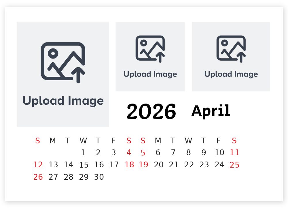 A5 Desktop Calendar Landscape Template