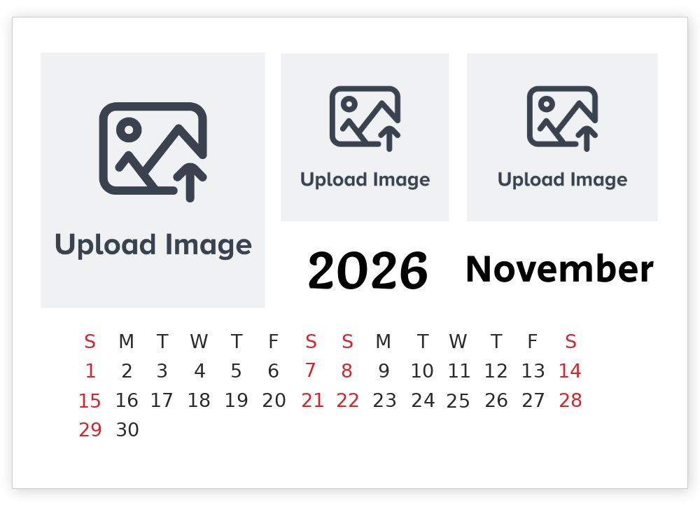 A5 Desktop Calendar Landscape Template