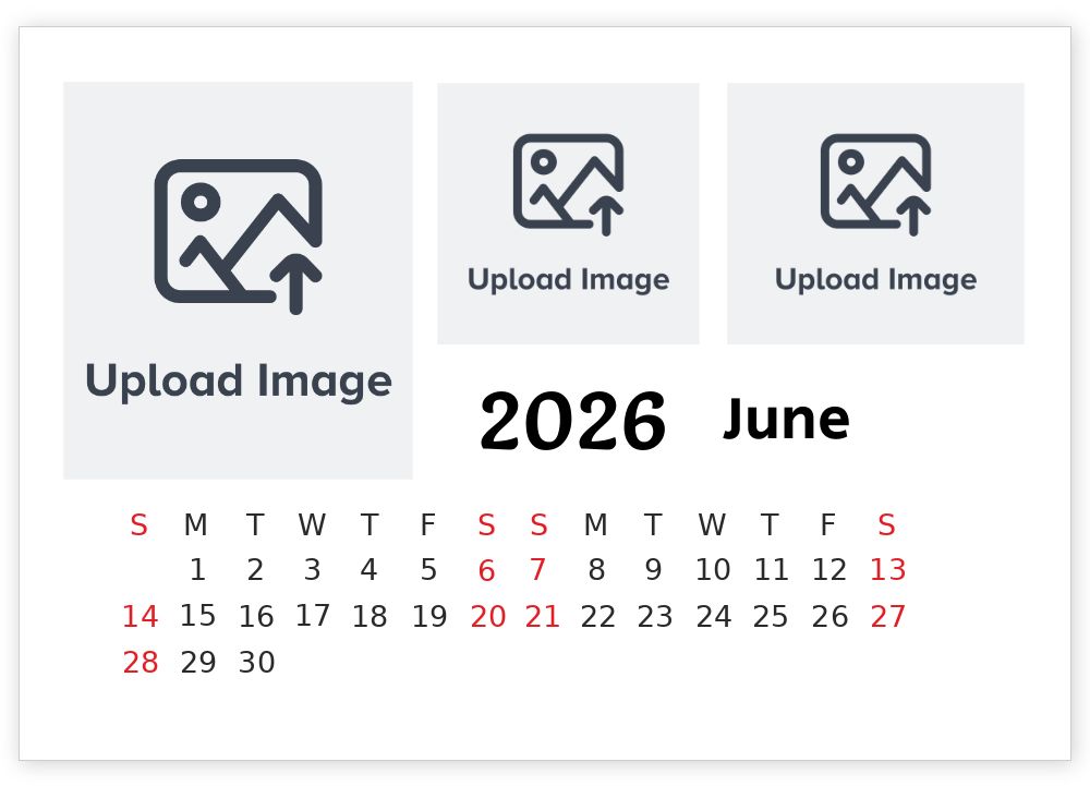 A5 Desktop Calendar Landscape Template