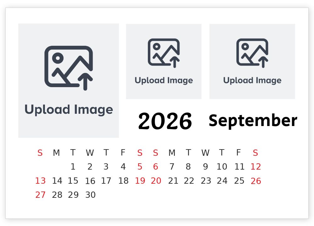 A5 Desktop Calendar Landscape Template