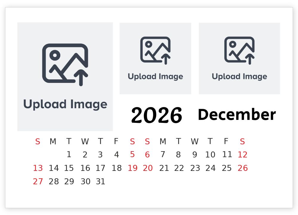 A5 Desktop Calendar Landscape Template