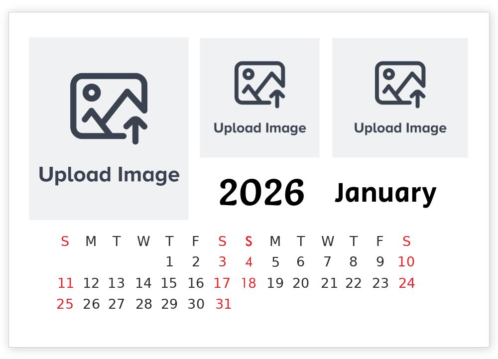 A5 Desktop Calendar Landscape Template