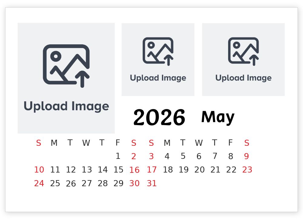 A5 Desktop Calendar Landscape Template