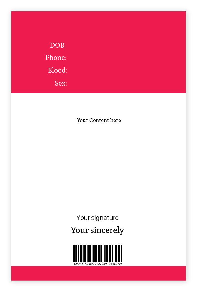 ID cards 85 x 55mm template