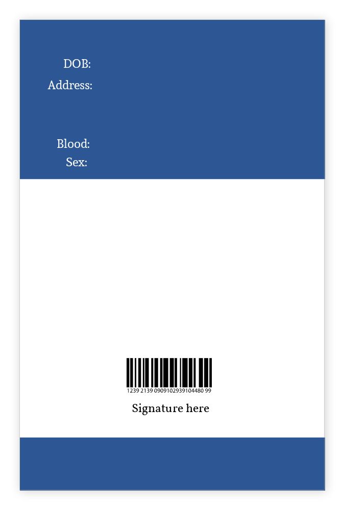 ID cards 85 x 55mm template