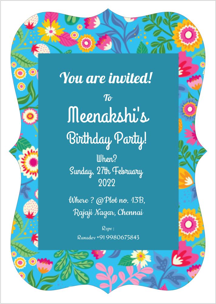 Bracket Shape Invitation - Card Front