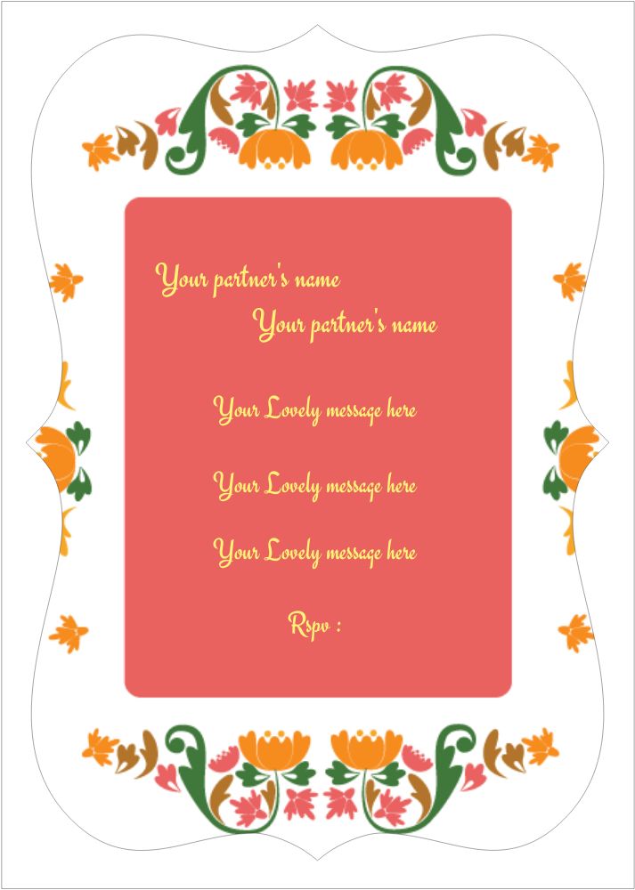 Bracket Shape Invitation - Card Front