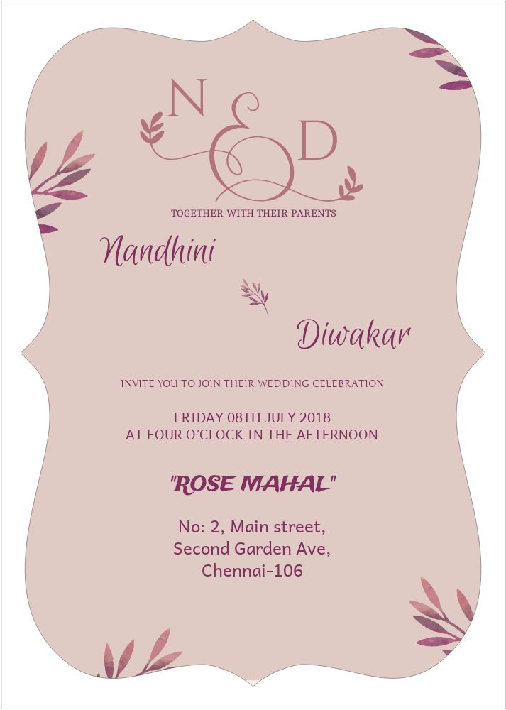 Bracket Shape Invitation - Card Front