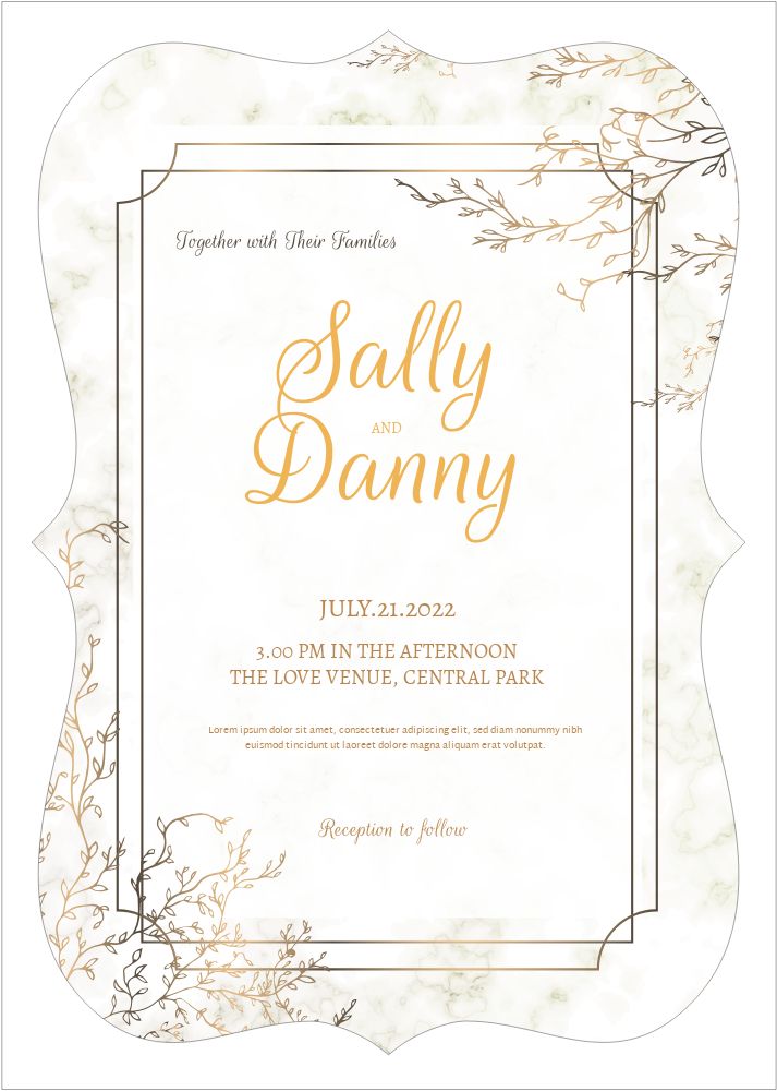 Bracket Shape Invitation - Card Front