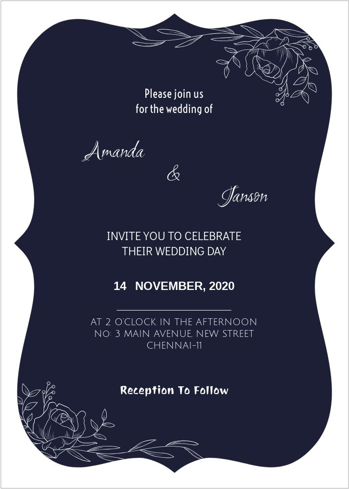 Bracket Shape Invitation - Card Front