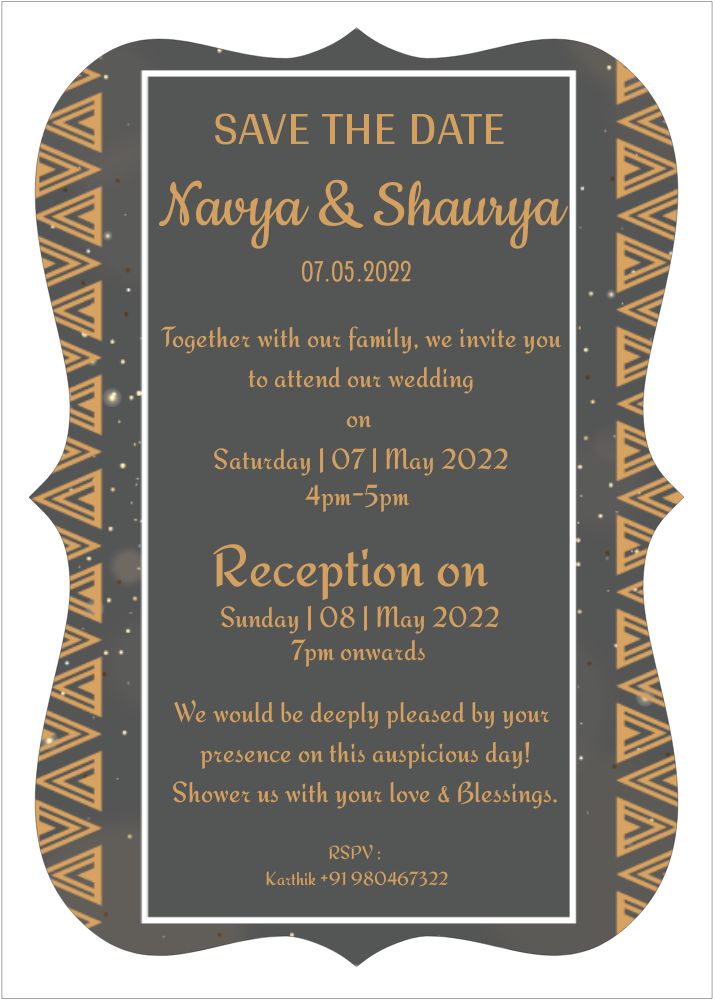 Bracket Shape Invitation - Card Front