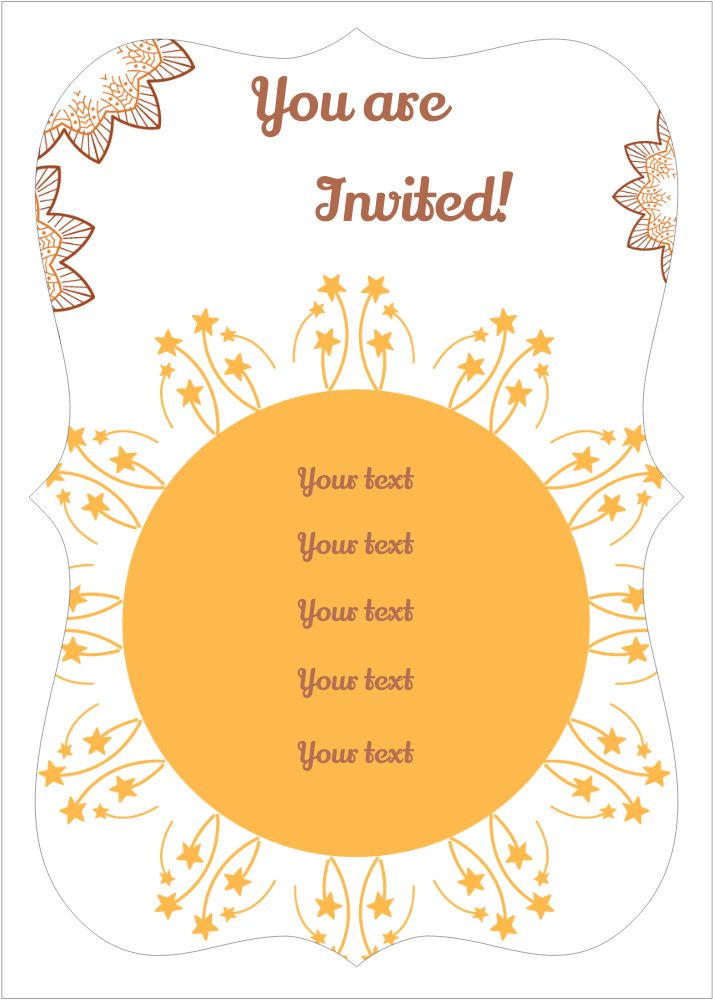 Bracket Shape Invitation - Card Front