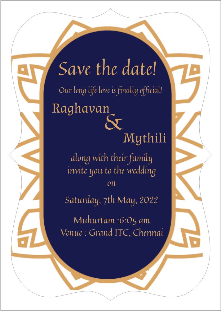 Bracket Shape Invitation - Card Front