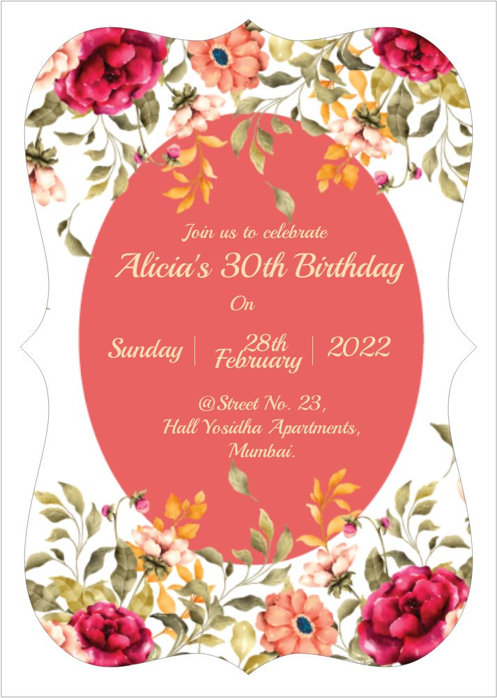Bracket Shape Invitation - Card Front