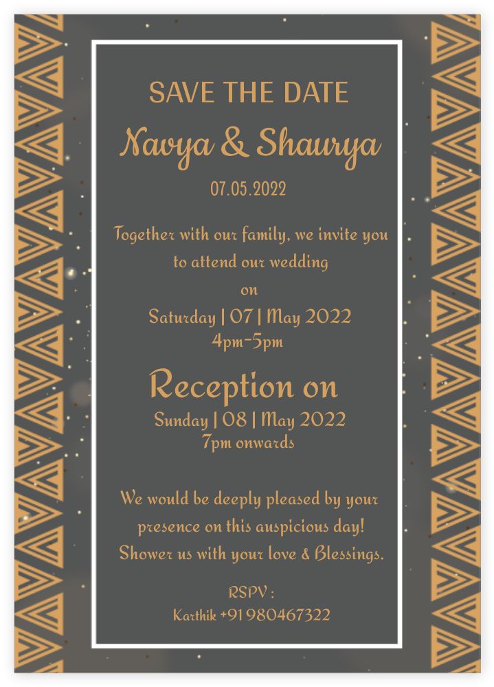 A6 Standard Invitation - Card Front