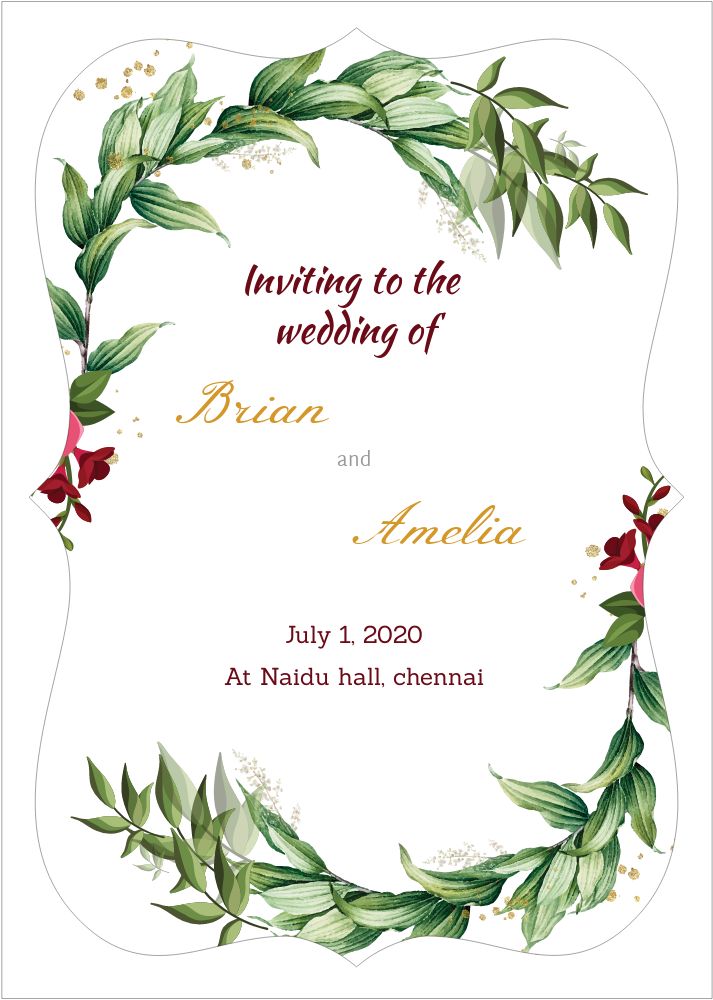 Bracket Shape Invitation - Card Front