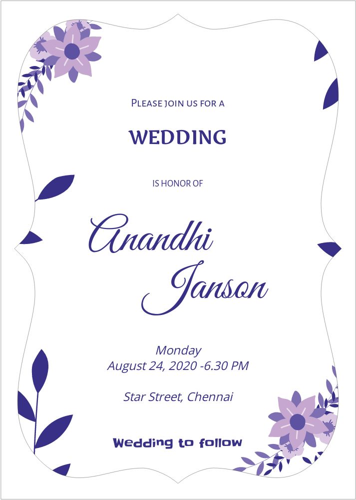 Bracket Shape Invitation - Card Front