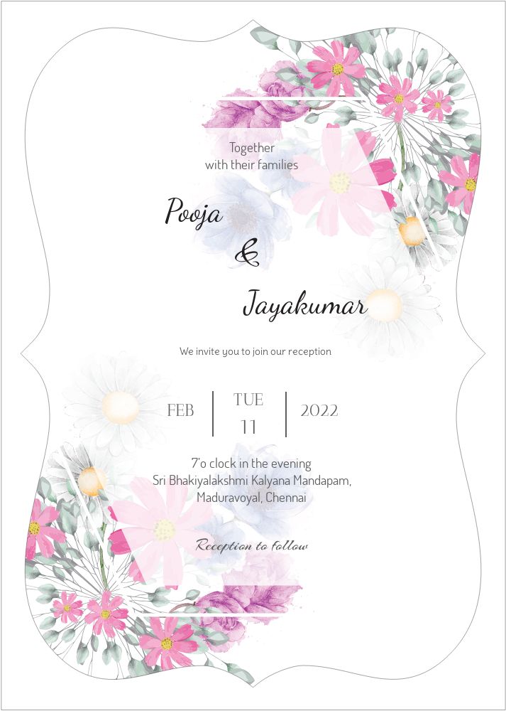 Bracket Shape Invitation - Card Front