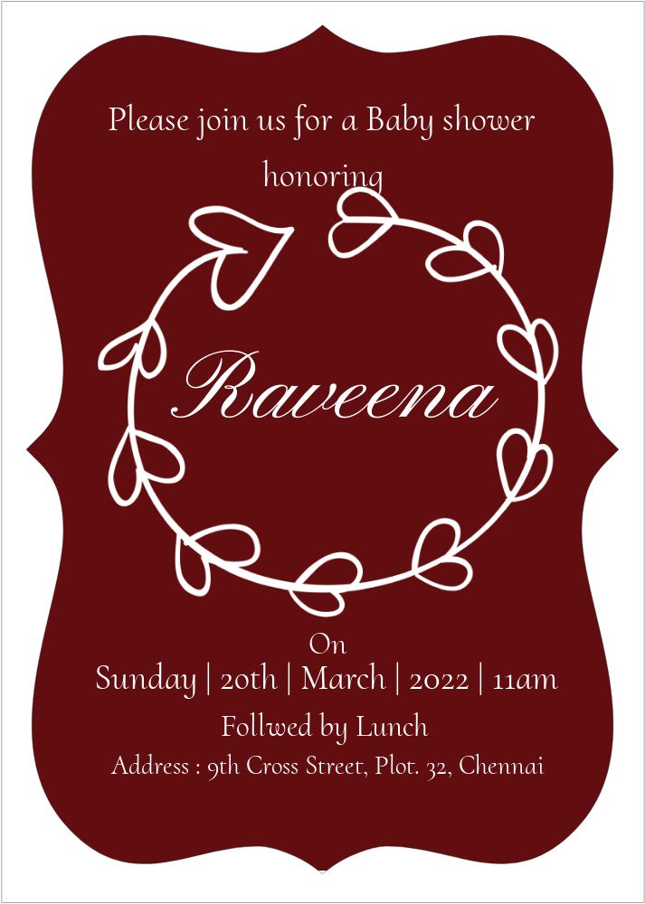 Bracket Shape Invitation - Card Front