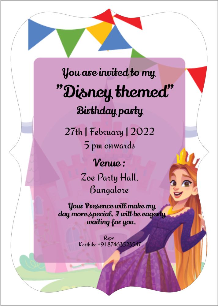 Bracket Shape Invitation - Card Front