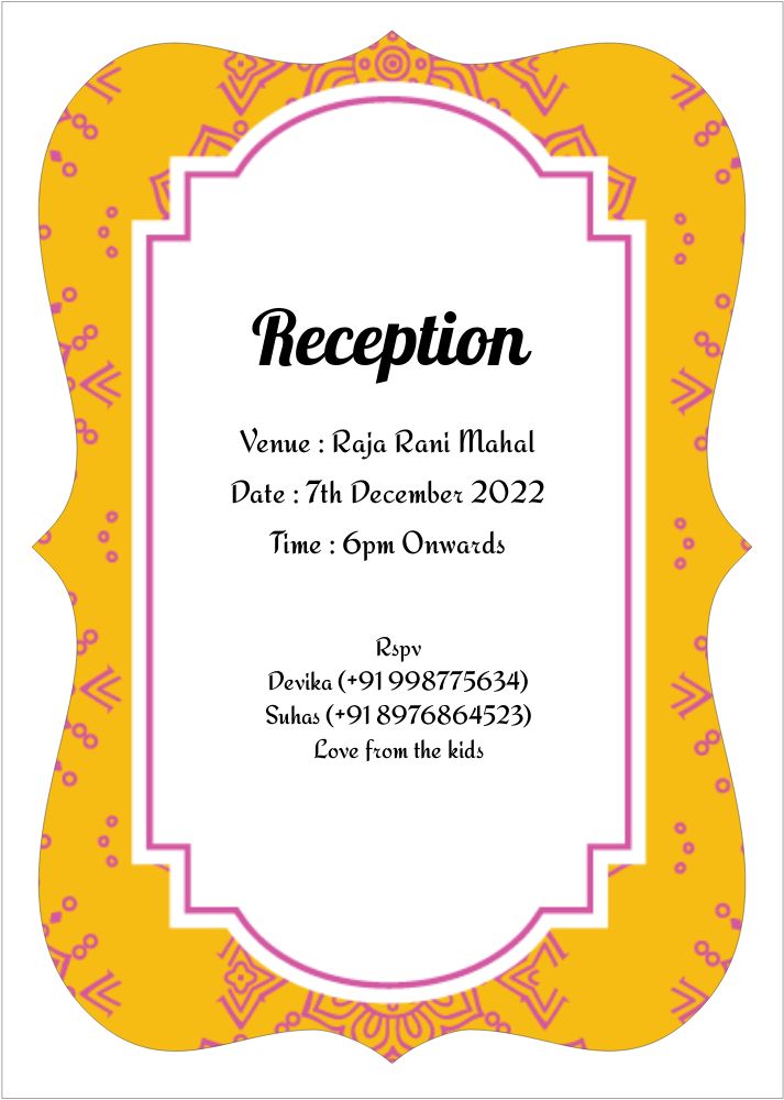 Bracket Shape Invitation