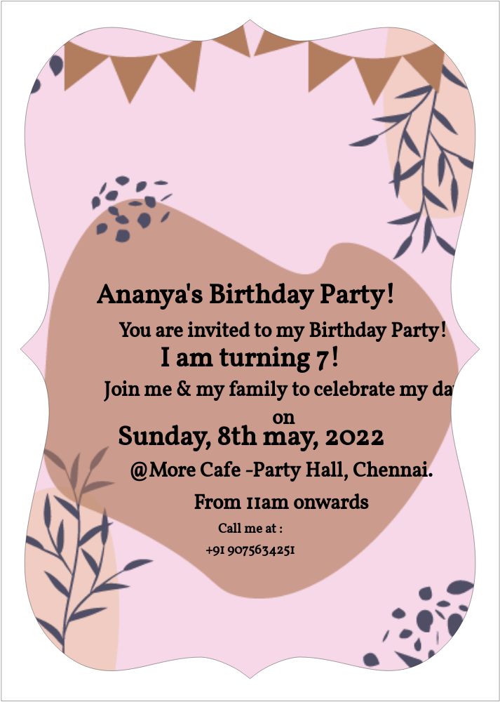 Bracket Shape Invitation - Card Front