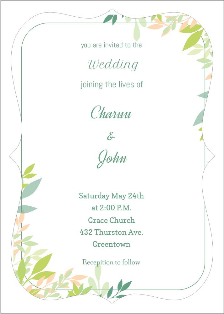 Bracket Shape Invitation - Card Front