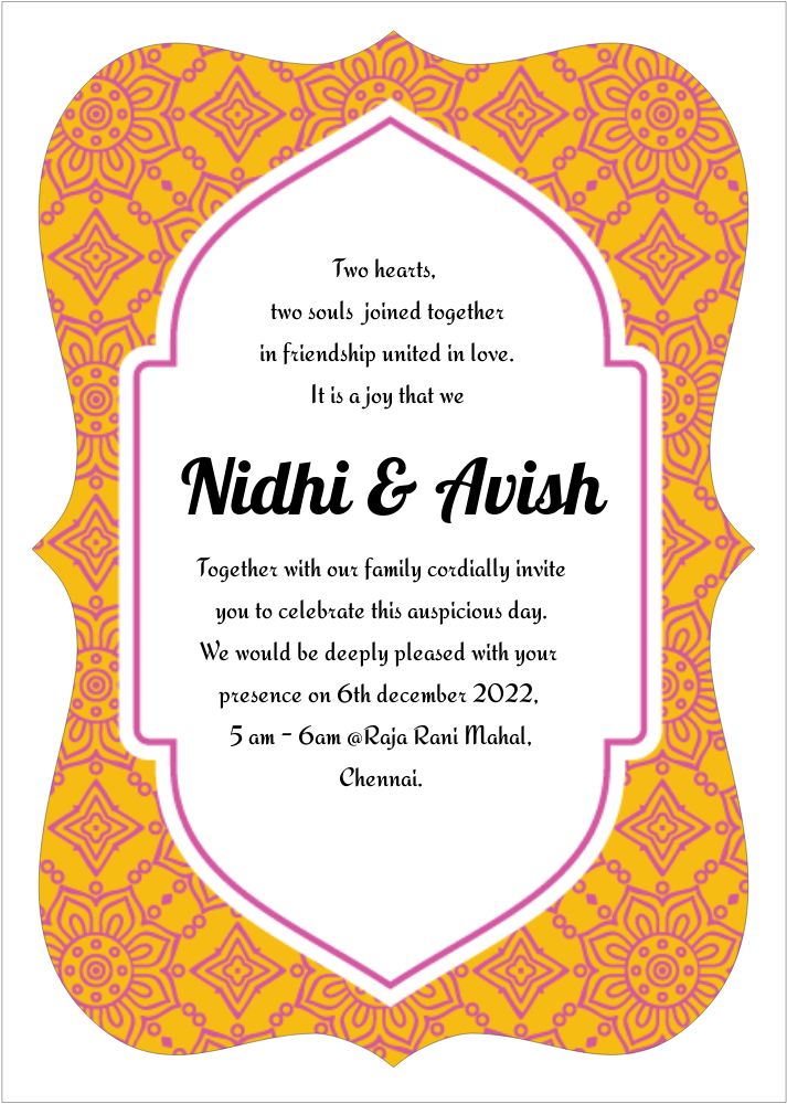 Bracket Shape Invitation - Card Front
